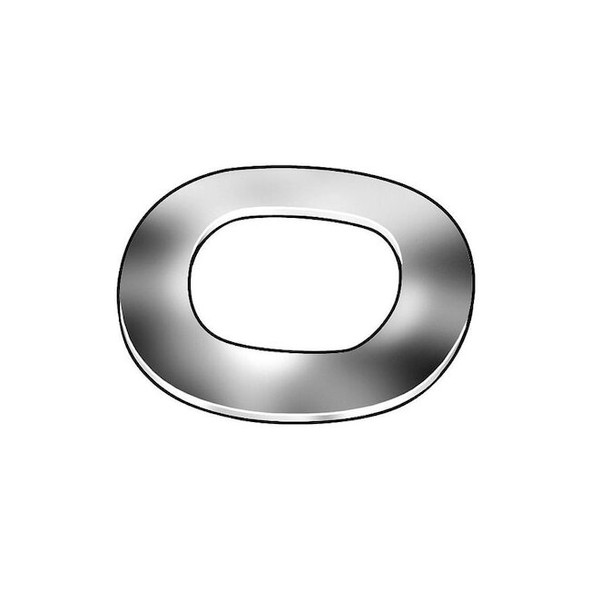 Wave Washer, Fits Bolt Size 1 in 18-8 Stainless Steel, Passivated Finish, 10 PK