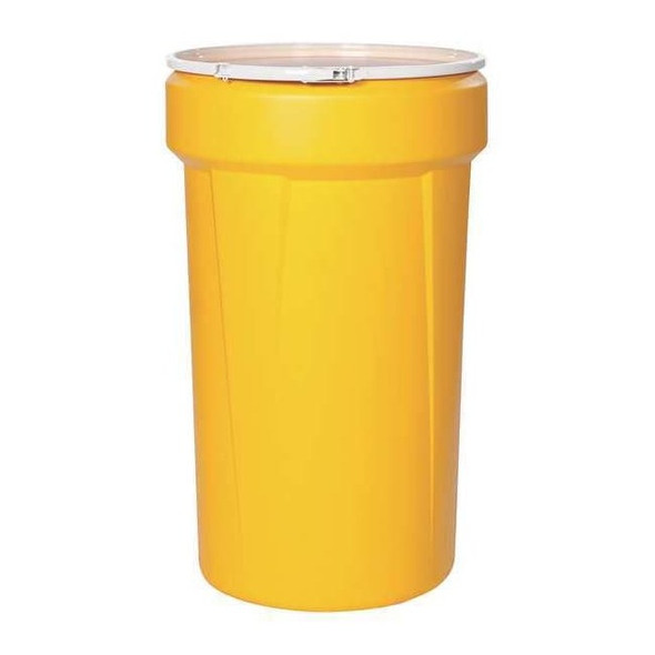 Eagle Mfg Open Head Transport Drum, Polyethylene, 55 gal, Unlined, Yellow 1655