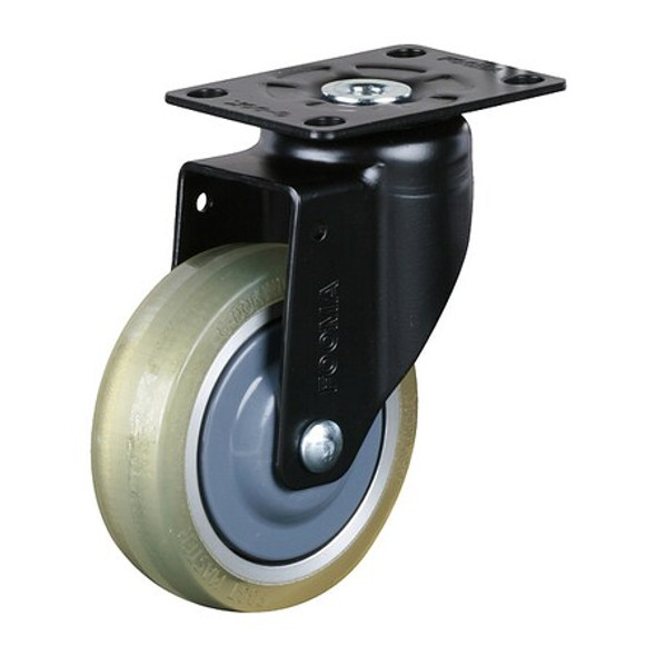 Foot Master Plate Caster,Swivel,PU,137 1/2mm H PL-100-ASF-LUD Foot Master Plate Caster,Swivel,PU,137 1/2mm H PL-100-ASF-LUD