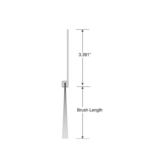 American Garage Door Supply Brush Seal,Nylon,3 in L,10 ft W, Black BNS3383-10