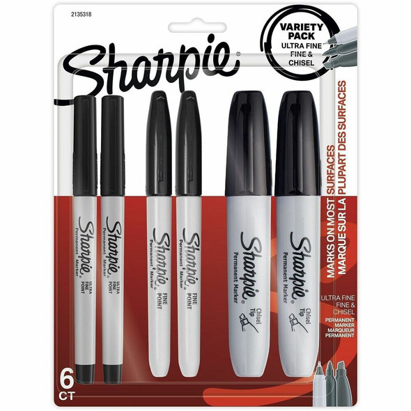 Sharpie Permanent Marker - Black Ink - 6 / Pack