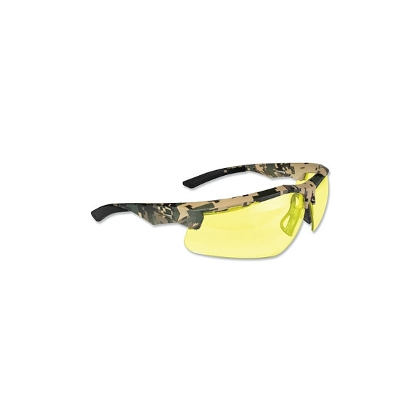 Thraxus™ Safety Glasses, Amber Lens, Polycarbonate, Anti-Fog, Digital Camo Frame
