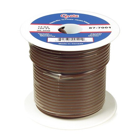 Grote Primary Wire, GPT, 10 AWG, Copper, Brown, PVC Jacket, Stranded 89-5001