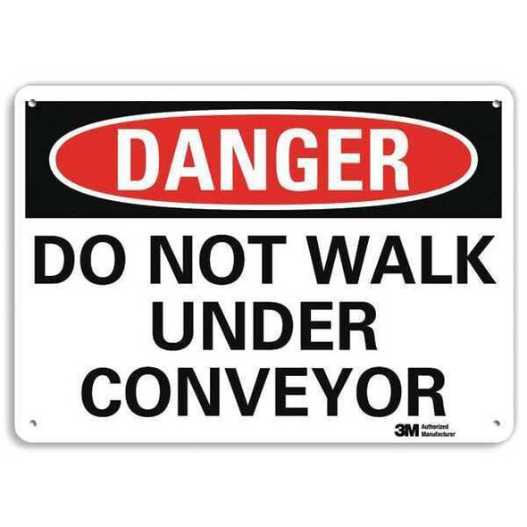 Danger Sign, 10 in Height, 14 in Width, Aluminum, Vertical Rectangle, English