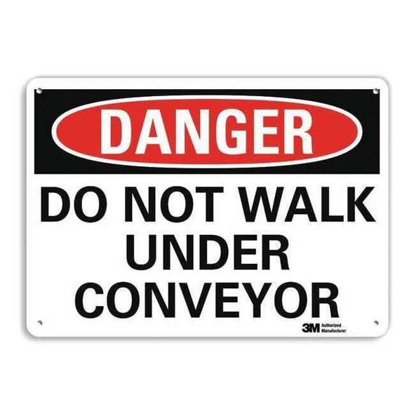 Danger Sign, 10 in Height, 14 in Width, Aluminum, Vertical Rectangle, English