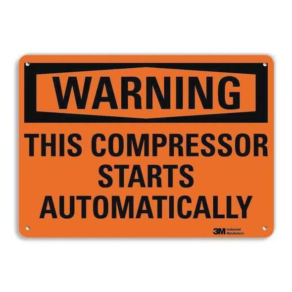 Warning Sign, 10 in Height, 14 in Width, Aluminum, Vertical Rectangle, English