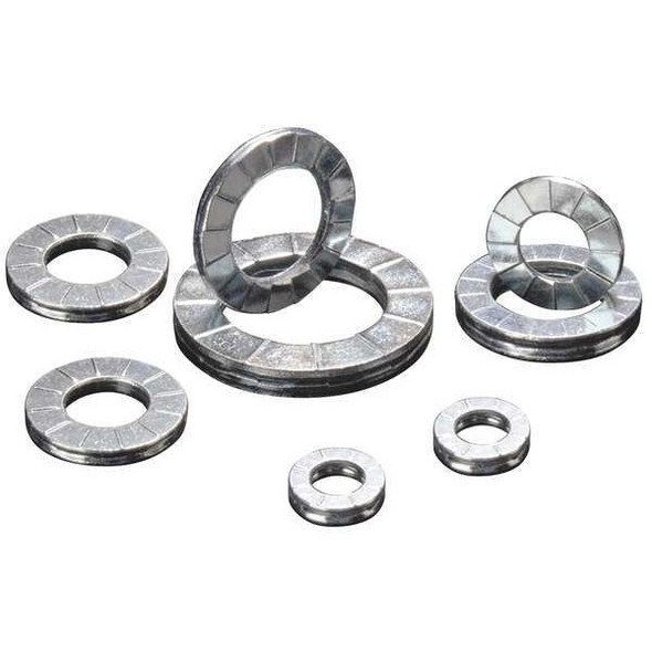 Wedge Lock Washer, For Screw Size 5 mm Steel, Zinc Plated Finish, 200 PK