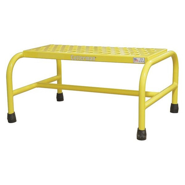 Ladder Stand, 1 Steps, 450 lb Load Capacity, 10 in Overall Height, Steel, Yellow