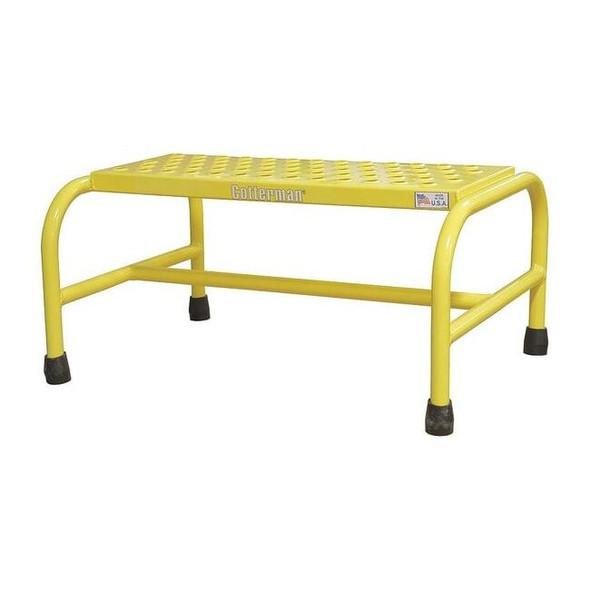 Ladder Stand, 1 Steps, 450 lb Load Capacity, 10 in Overall Height, Steel, Yellow