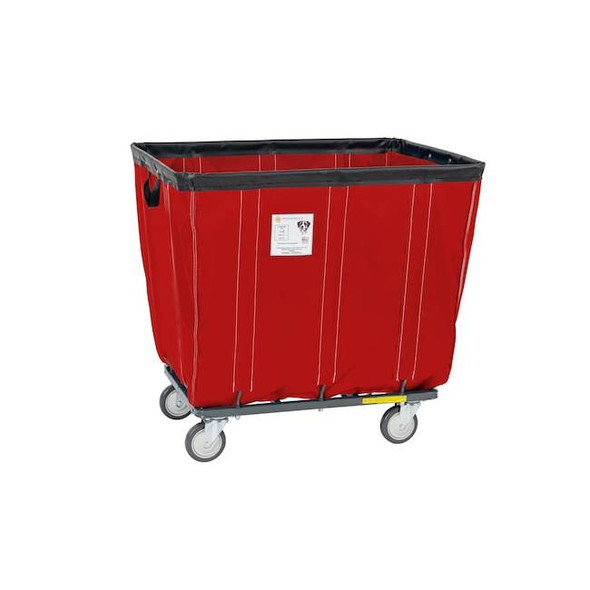 R&b Wire Products Vinyl Basket Truck with Steel Base, 20 Bushel, Red 420SOC/RD