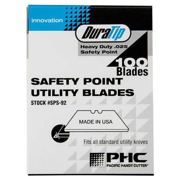 Pacific Handy Cutter Utility Blade,2-3/8" L,1/32" W,PK100 SPS92