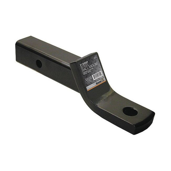 2 Inch Ball Mount With 2 Inch Drop x 8 Inch Long Tube Black