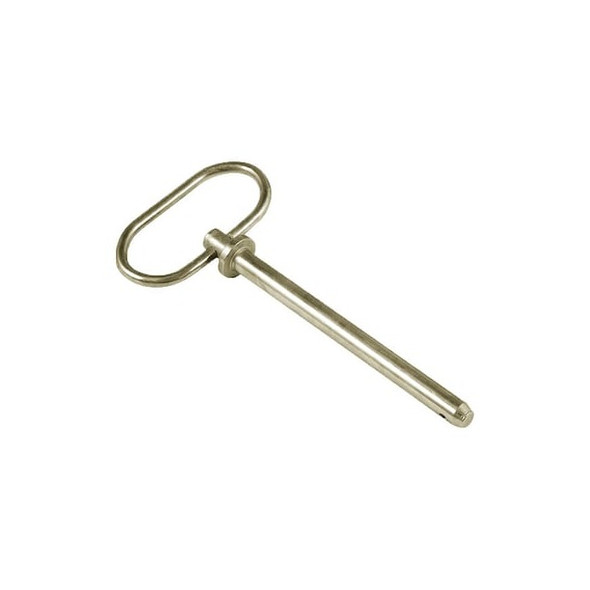 Detent Hitch Pin, 3/8 in Dia, 6 in Usable L, Steel, 1 PK