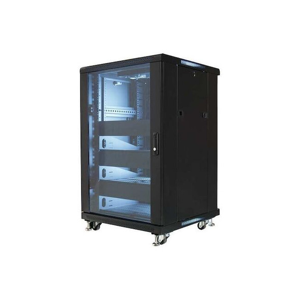 19" Equipment Rack Enclosure-18U with Shelves, Fans, Blanks