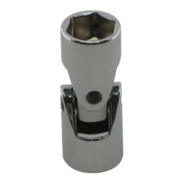 WESTWARD 1/2 in Drive, 7/8" SAE Socket, 6 Points, Flex Steel,Chrome,7/8
