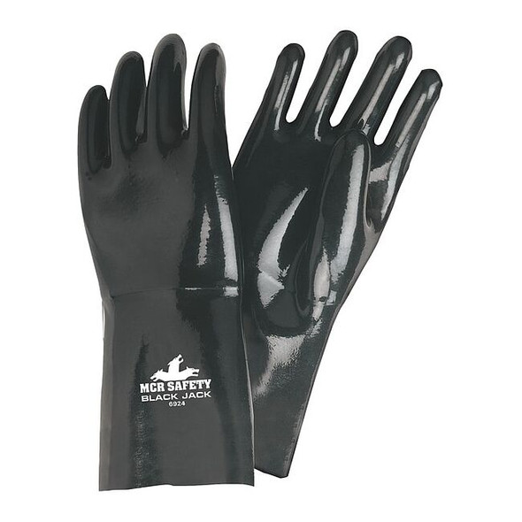6924 Chemical Resistant Gloves, Neoprene, 14 in L, 53 mil, Black, 2XL, 12 PK