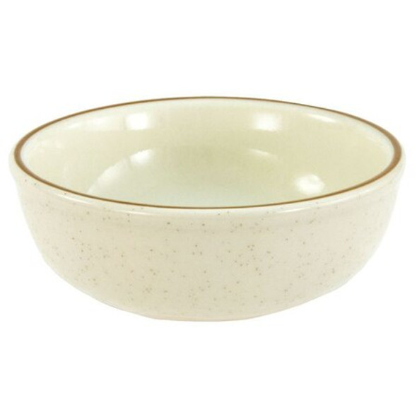 Crestware Nappie Bowl, 15 oz., Ceramic Brown Speckled w/Double Band PK36 SC34