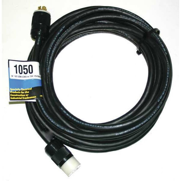 Southwire Extension Cord,50ft,10Ga,30A,SOW,Blk 1050 Southwire Extension Cord,50ft,10Ga,30A,SOW,Blk 1050