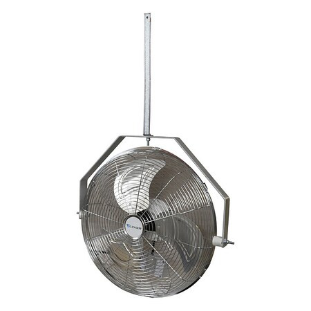 Industrial Fan, Ceiling Mount, 20 in Blade Dia, 120V, 4,997 cfm, Non-Oscillating