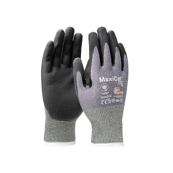 Atg Knit Gloves, Cut Level A4 ,Dipped ,Nitrile ,Smooth ,XL 12 PK 44-4745D/XL