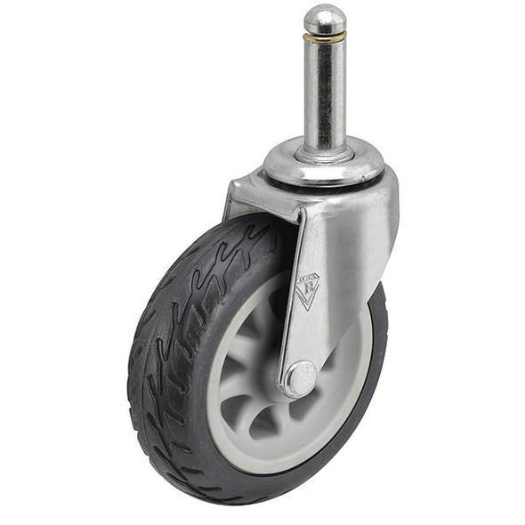 3" X 13/16" Rubber No-Matic Swivel Caster, No Brake, Loads Up To 110 lb
