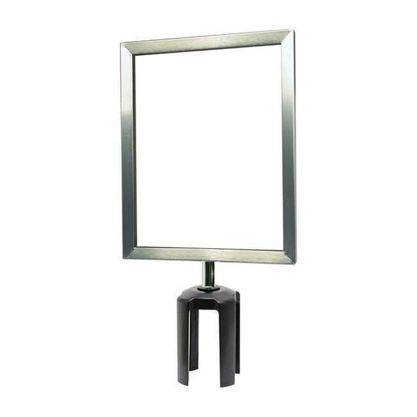Tensabarrier Sign Frame, 11 x 8-1/2 In, Satin Chrome FRAME-HDSC-1S-8511HD-V
