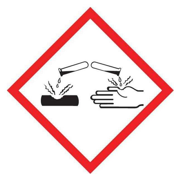 Accuform Label,Corrosive,1x1 In,Poly,500 Roll LZH604EV5