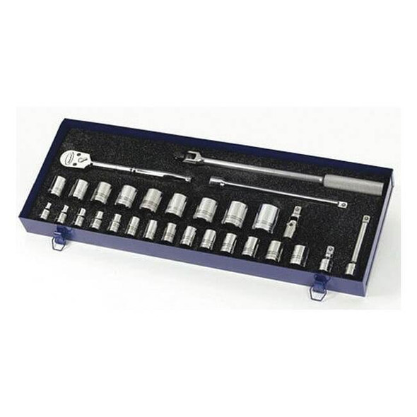 Williams Socket and Tool Set,1/2" D,12Pt,29pcs., JHWMSS-29F JHWMSS-29F