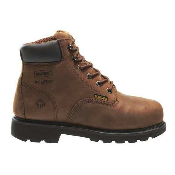 Men's 6-Inch Work Boot, 7 1/2 M, Steel Toe, 6 in H, Brown, W05679