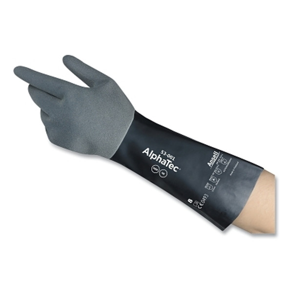 53-001 Chemical-Resistant Gloves, Size 11, Black/Gray