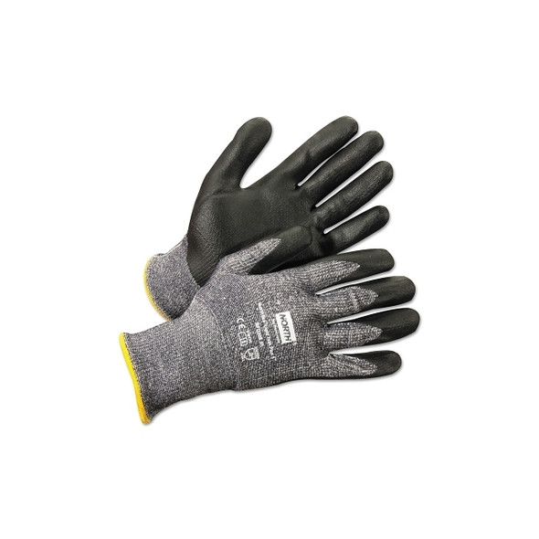 NorthFlex Light Task Plus 5 Coated Gloves, Medium, Black/Gray Pack of 12