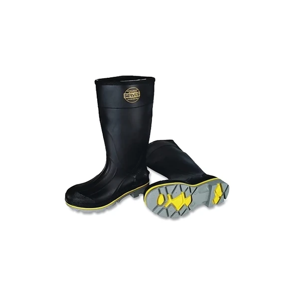 XTP™ XTRA TRACTION Boots, Steel Toe, Size 11, PVC, Black/Gray