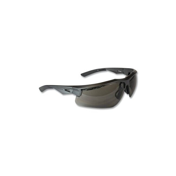 Thraxus™ Safety Glasses, Smoke Lens, Polycarbonate, Uncoated, Gunmetal Frame Pack of 12