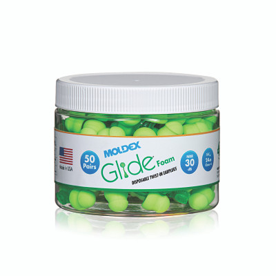 Earplug Canister, Glide® Multi-Curved Stem Twist-In, Foam, Green, Disposable