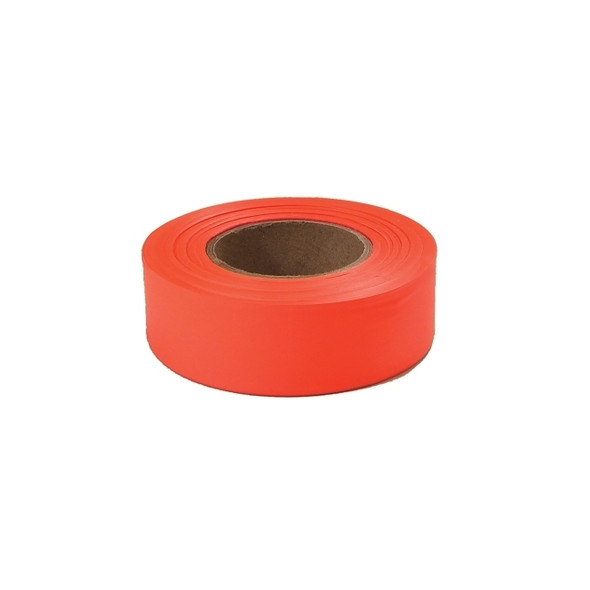 Flagging Tape, 1 in x 200 ft, Orange Fluorescent
