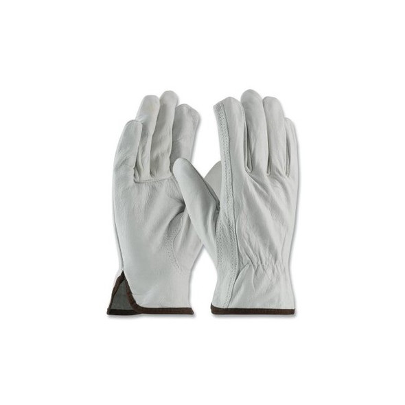 Top Grain Cowhide Leather Drivers Gloves, Medium, No Lining, Natural