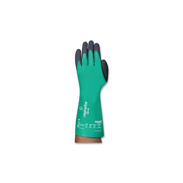 AlphaTec® 58-005 Nitrile/Neoprene Coated Supported Chemical Resistant Gloves, Size 9, Green