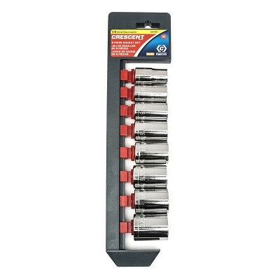 8 Piece 1/2 in Drive Standard Socket Sets, 12 Point, 1/2 in to 15/16 in,  SAE