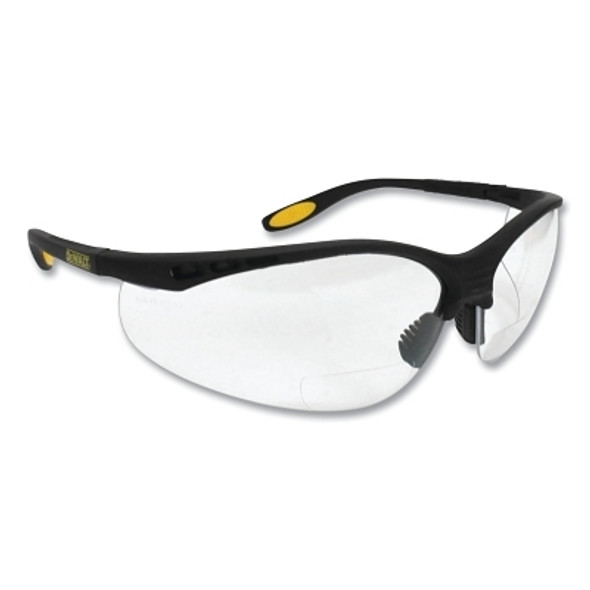 Reinforcer RX™ Bi-Focal Safety Glasses, Clear Lens, Polycarbonate, Hard Coat, Black Frame, +2.0