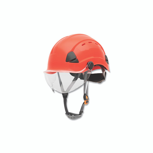 Safety Helmet, 6-point Ratchet Suspension, Vented, Red