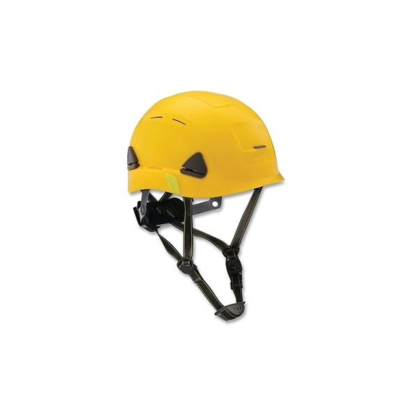 Fibre-Metal Climbing Style Safety Helmet, Type II, Dual Locking Rachet Suspension, Vented, Yellow
