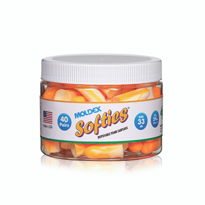 Earplug Canister, Softies®, Foam, Orange/White with Swirls/Streaks, Disposable
