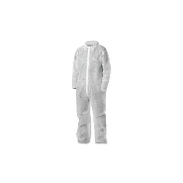 KGA10 Lightweight Coverall, Zip Front, Elastic Wrists, Open Ankle, White, 3X-Large