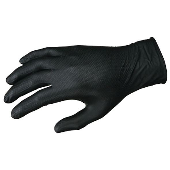 NitriShield® with Grippaz™ Technology Nitrile Glove, Rolled Cuff, Unlined, Large, Black, 6 mil Pack of 10 NitriShield® with Grippaz™ Technology Nitrile Glove, Rolled Cuff, Unlined, Large, Black, 6 mil Pack of 10