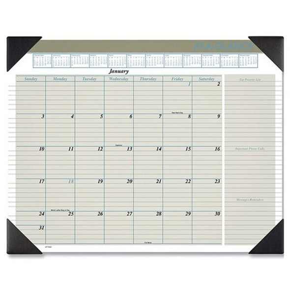 At-A-Glance Desk Calendar,22"X17",Buff HT1500