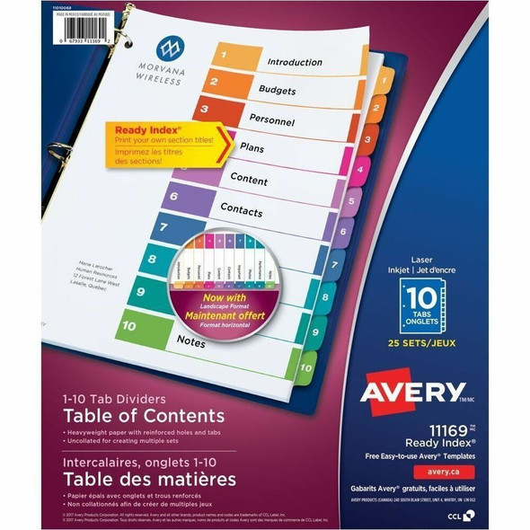 Avery Ready Index Tab Divider 11169