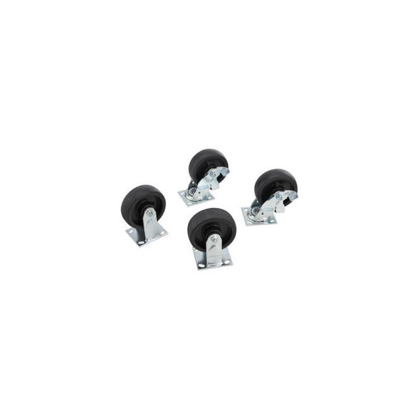 Global Industrial 6"" Caster Set w/ Brakes for Jobsite Boxes HD Polypropylene