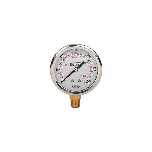 2 1/2"" dial liquid filled 1/4"" NPT bottom 0-300 PSI