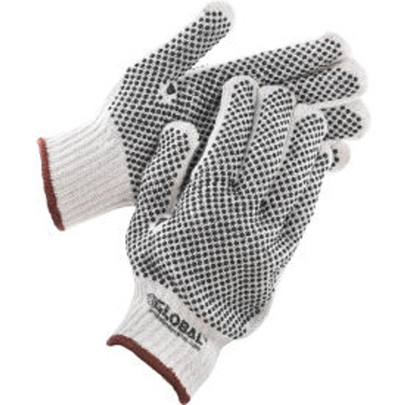 Global Industrial PVC Dot Knit Gloves Double-Sided Black Large 12 Pairs Global Industrial PVC Dot Knit Gloves Double-Sided Black Large 12 Pairs