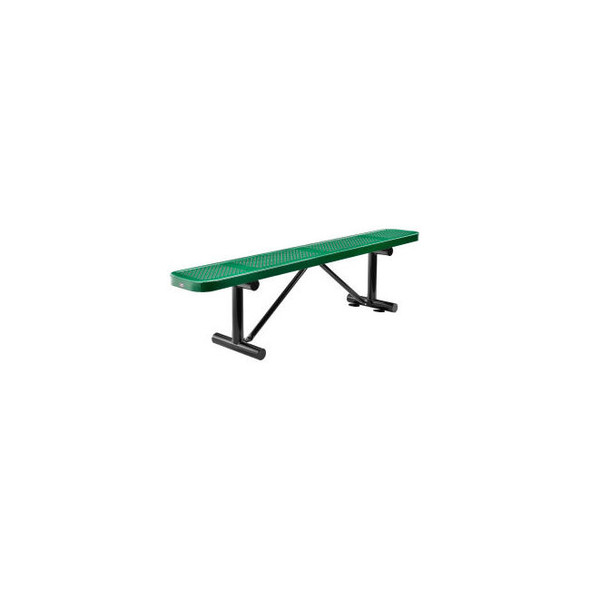 Global Industrial 6' Outdoor Steel Flat Bench Perforated Metal Green